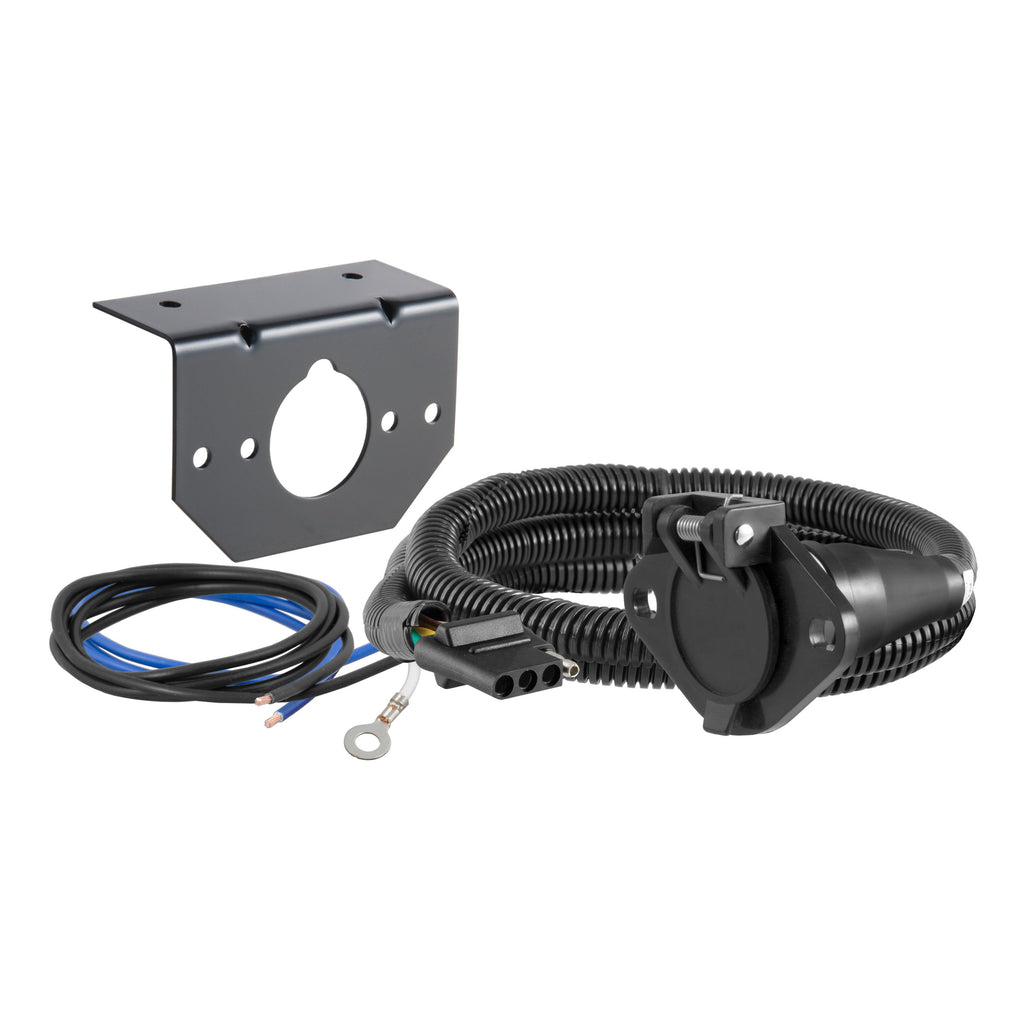 CURT 58981 Dinghy Towing Electrical Adapter (4-Way Flat Vehicle to 6-Way Round)