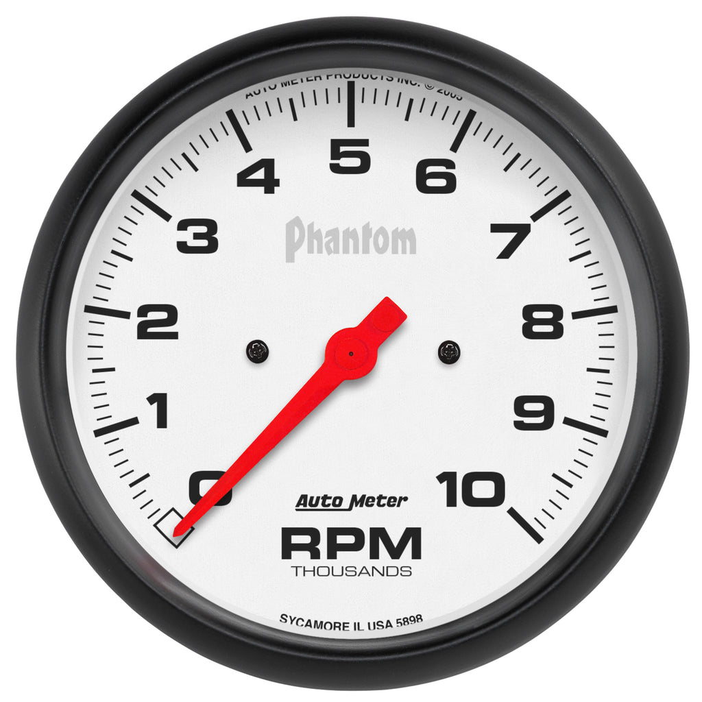 AutoMeter 5898 GAUGE, TACHOMETER, 5", 10K RPM, IN-DASH, PHANTOM