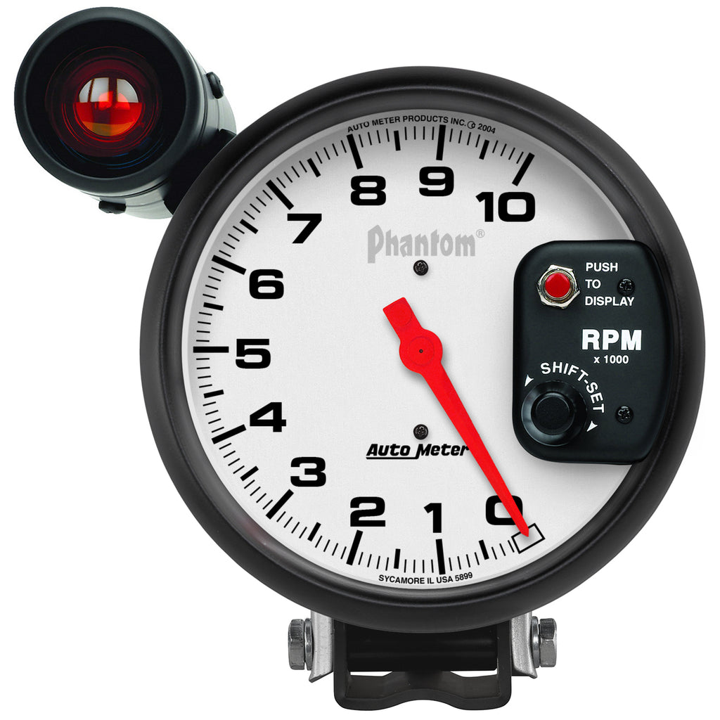 AutoMeter 5899 GAUGE, TACHOMETER, 5", 10K RPM, PEDESTAL W/ EXT. SHIFT-LITE, PHANTOM