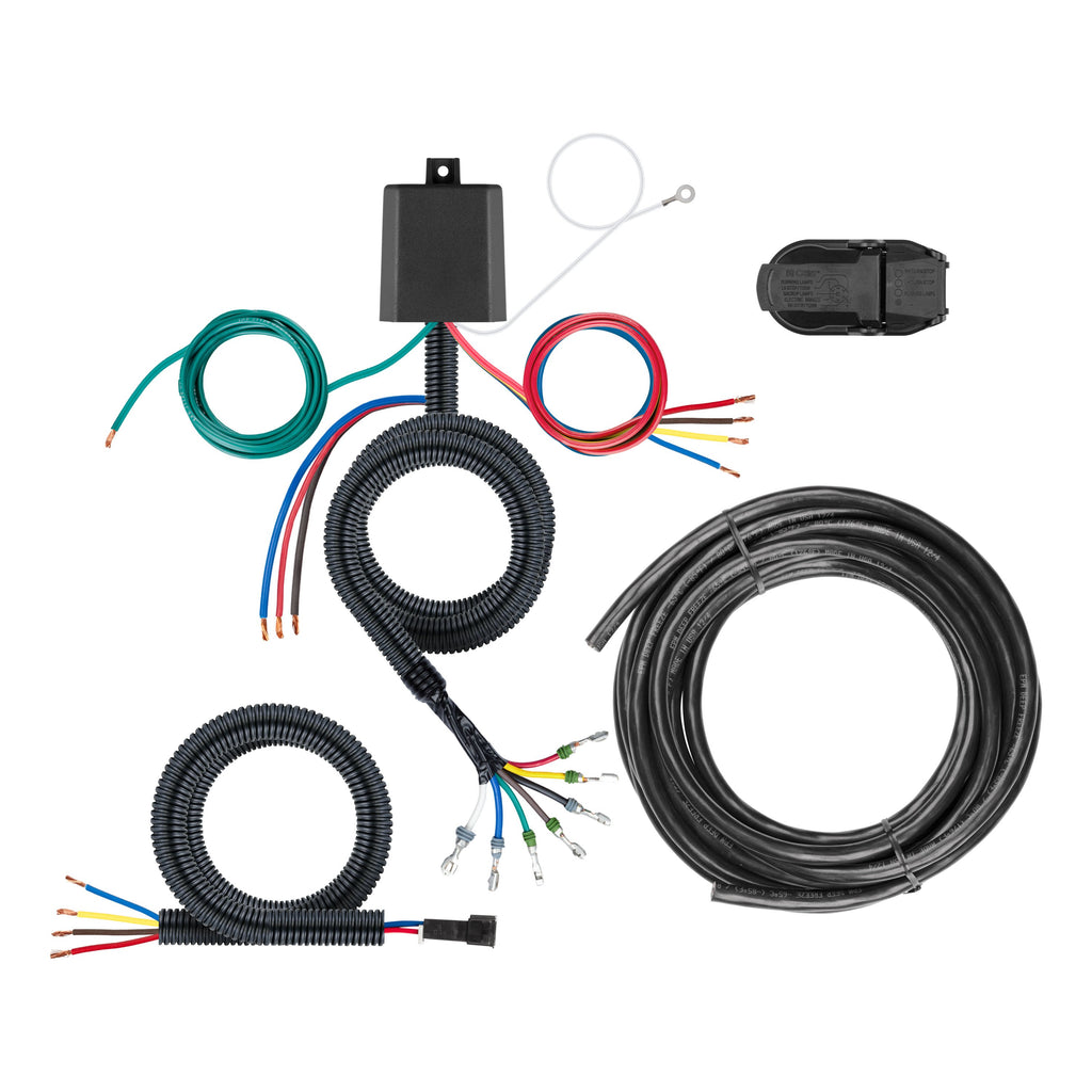 CURT 59004 Universal 7-Way Custom Harness w/ HD Converter Module, Backup & Brake Control