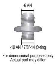 Load image into Gallery viewer, Derale 59006 Aluminum Cooler/Adapter Fitting -6AN x -10AN O-ring, Bright Anodized