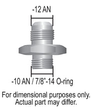 Load image into Gallery viewer, Derale 59012 Aluminum Cooler/Adapter Fitting -12AN x -10AN O-ring, Bright Anodized