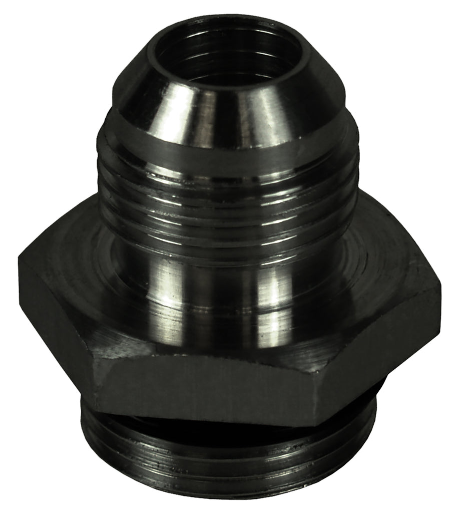Derale 59108 Aluminum Cooler/Adapter Fitting -8AN x 5/8"-18 O-ring, Bright Anodized