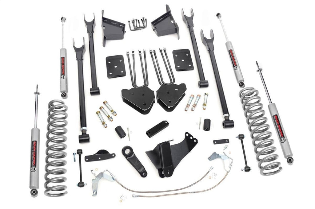 Rough Country 592.20 4-Link Suspension Lift Kit w/Shocks for Select Ford F-250 Super Duty, Ford F-350 Super Duty