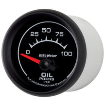 Load image into Gallery viewer, AutoMeter 5927 GAUGE, OIL PRESSURE, 2 1/16", 100PSI, ELECTRIC, ES