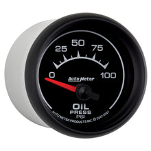 Load image into Gallery viewer, AutoMeter 5927 GAUGE, OIL PRESSURE, 2 1/16", 100PSI, ELECTRIC, ES