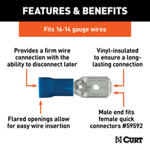 Load image into Gallery viewer, CURT 59432 Male Quick Connectors (16-14 Wire Gauge, 100-Pack)