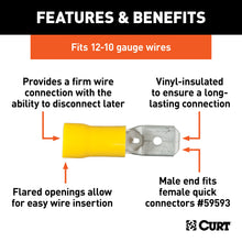 Load image into Gallery viewer, CURT 59433 Male Quick Connectors (12-10 Wire Gauge, 100-Pack)