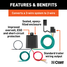 Load image into Gallery viewer, CURT 59496 Powered 3-to-2-Wire Taillight Converter