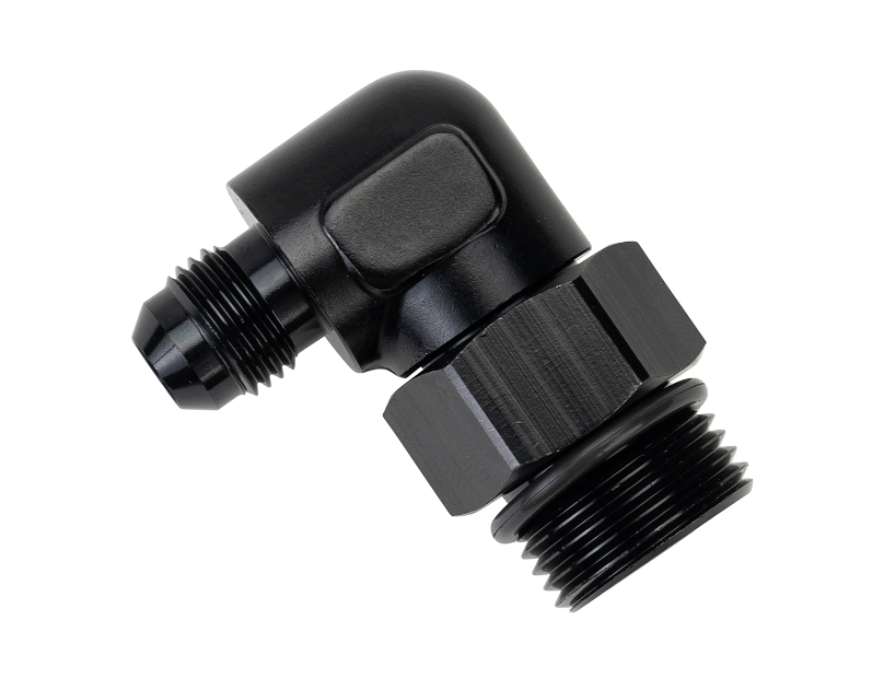 Derale 59506 Aluminum Swivel Fitting 90° 7/8-14 UNF x -6AN Male
