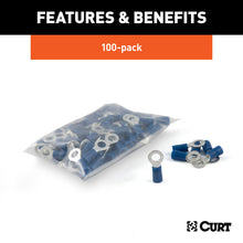 Load image into Gallery viewer, CURT 59521 Ring Terminals (16-14 Wire Gauge, #10 Stud Size, 100-Pack)