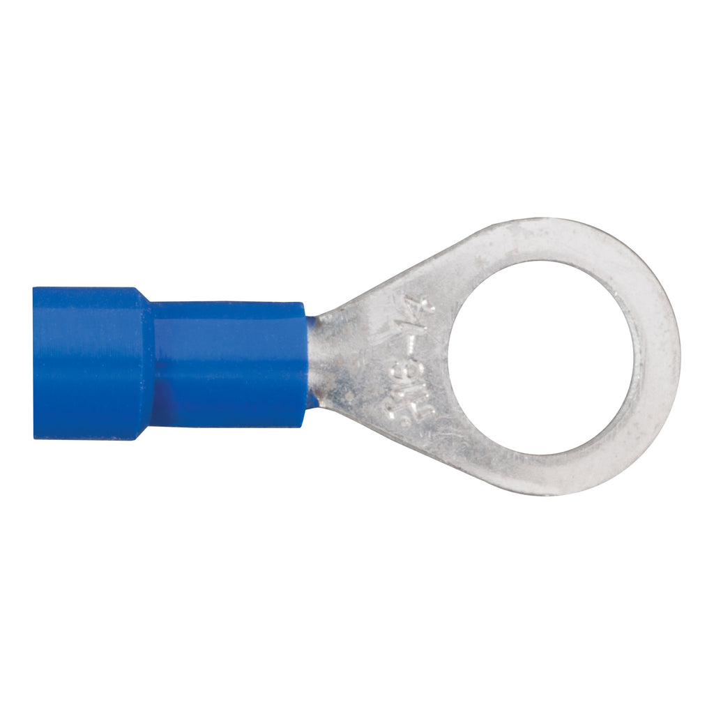 CURT 59525 Ring Terminals (16-14 Wire Gauge, 5/16" Stud Size, 100-Pack)