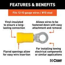 Load image into Gallery viewer, CURT 59531 Ring Terminals (12-10 Wire Gauge, #10 Stud Size, 100-Pack)