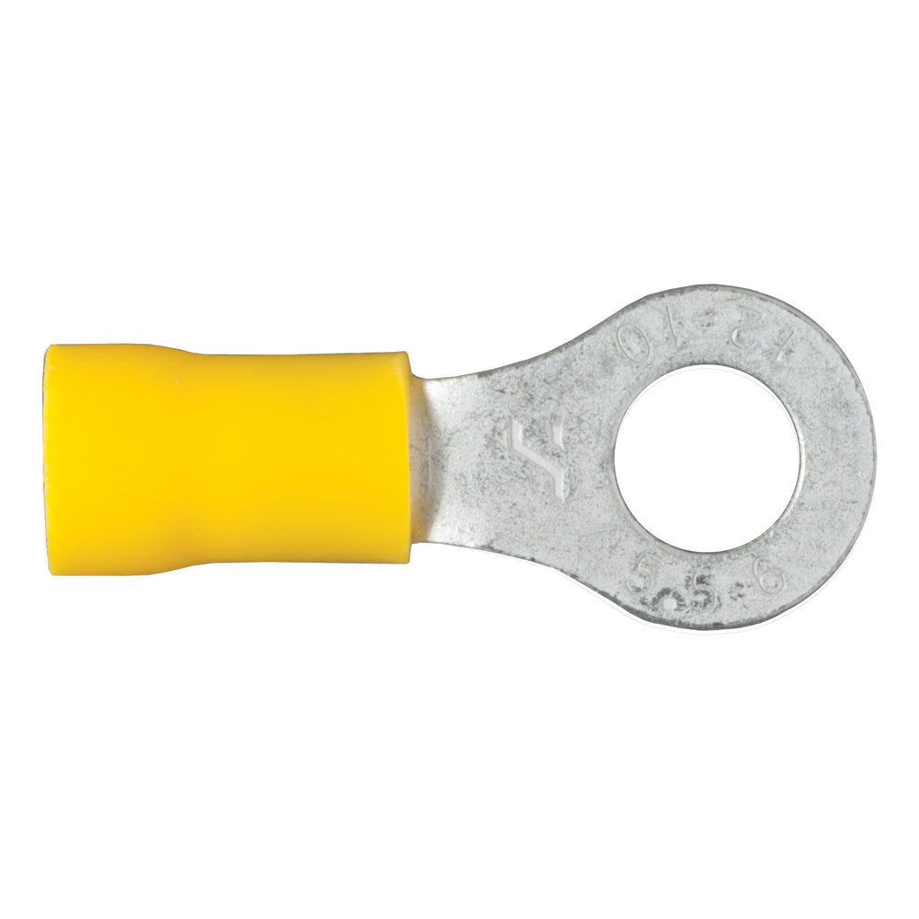 CURT 59534 Ring Terminals (12-10 Wire Gauge, 1/4" Stud Size, 100-Pack)