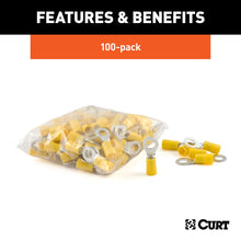 Load image into Gallery viewer, CURT 59534 Ring Terminals (12-10 Wire Gauge, 1/4" Stud Size, 100-Pack)