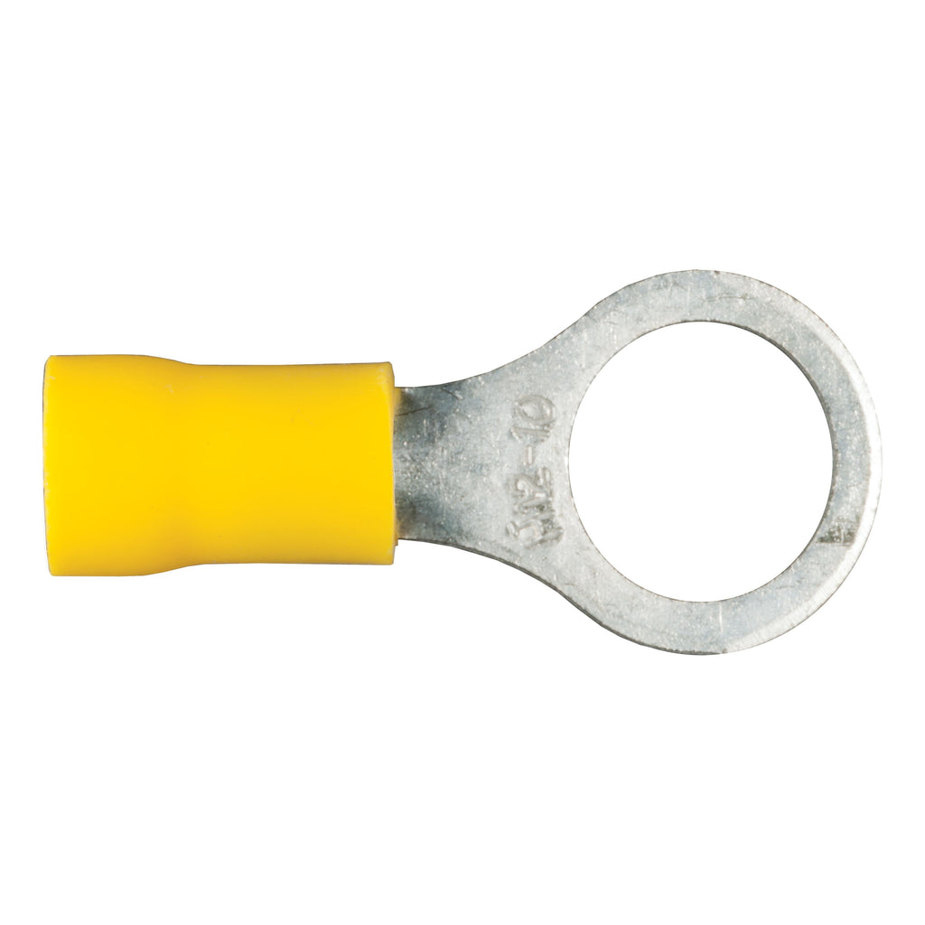 CURT 59538 Ring Terminals (12-10 Wire Gauge, 3/8" Stud Size, 100-Pack)