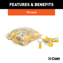 Load image into Gallery viewer, CURT 59538 Ring Terminals (12-10 Wire Gauge, 3/8" Stud Size, 100-Pack)