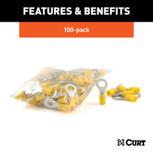 Load image into Gallery viewer, CURT 59556 Ring Terminals (12-10 Wire Gauge, 5/16" Stud Size, 100-Pack)