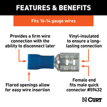 Load image into Gallery viewer, CURT 59592 Female Quick Connectors (16-14 Wire Gauge, 100-Pack)