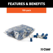 Load image into Gallery viewer, CURT 59621 Spade Terminals (16-14 Wire Gauge, #10 Stud Size, 100-Pack)
