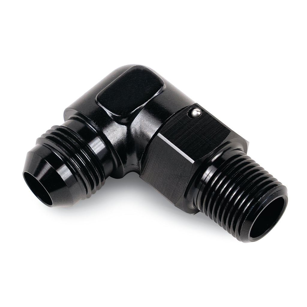 Derale 59708 Aluminum Swivel Fitting 90° 1/2" NPT x -8AN Male
