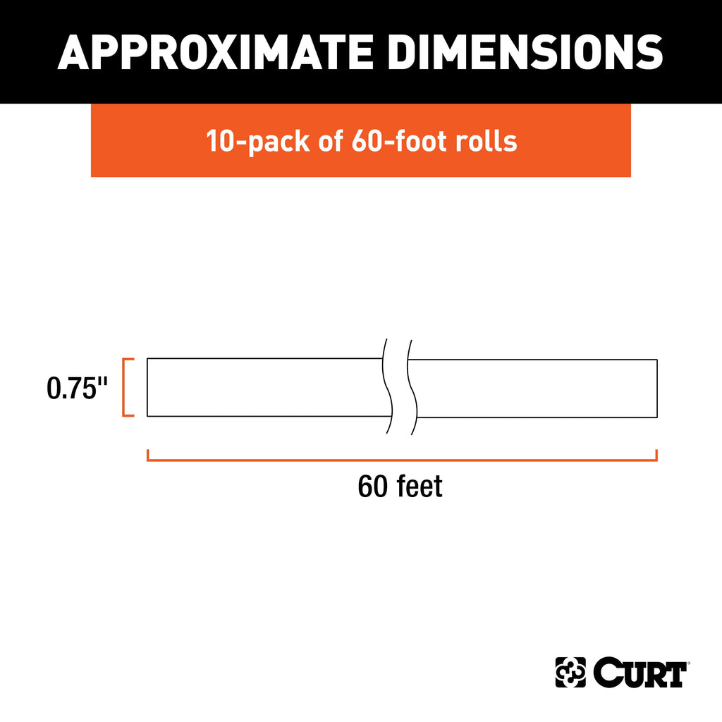 CURT 59740 3/4" Electrical Tape (60' Rolls, 10-Pack)