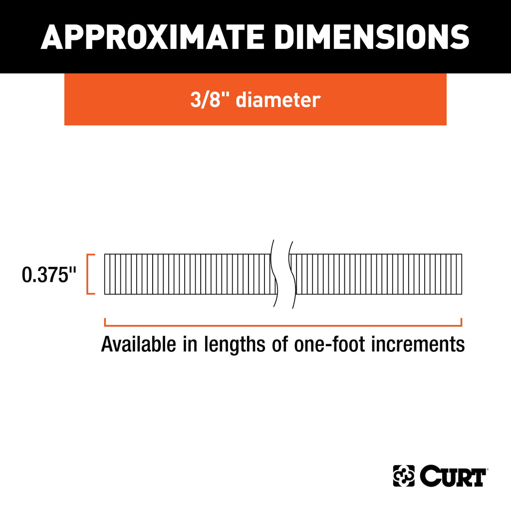 CURT 59824 3/8" Convoluted Slit Loom Tubing (1' Increments)