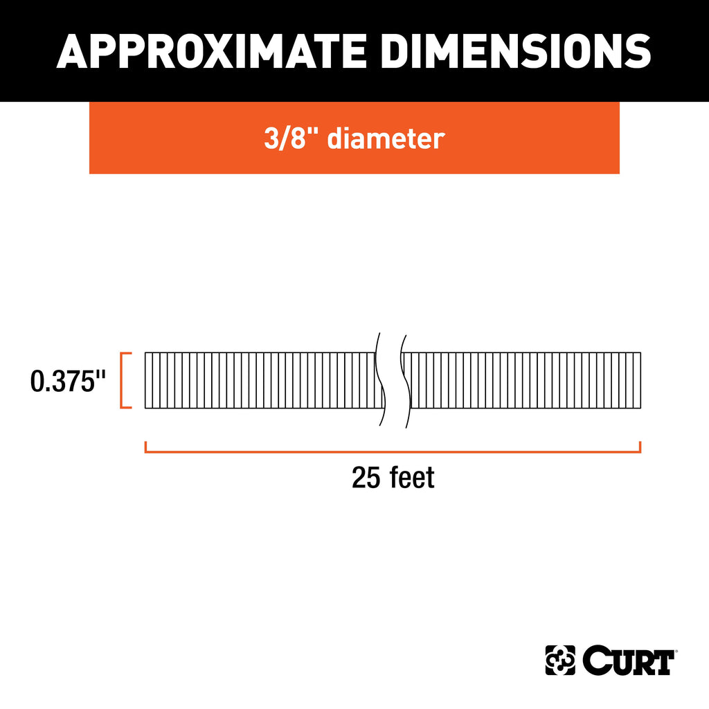 CURT 59825 3/8" x 25' Convoluted Slit Loom Tubing (Packaged)