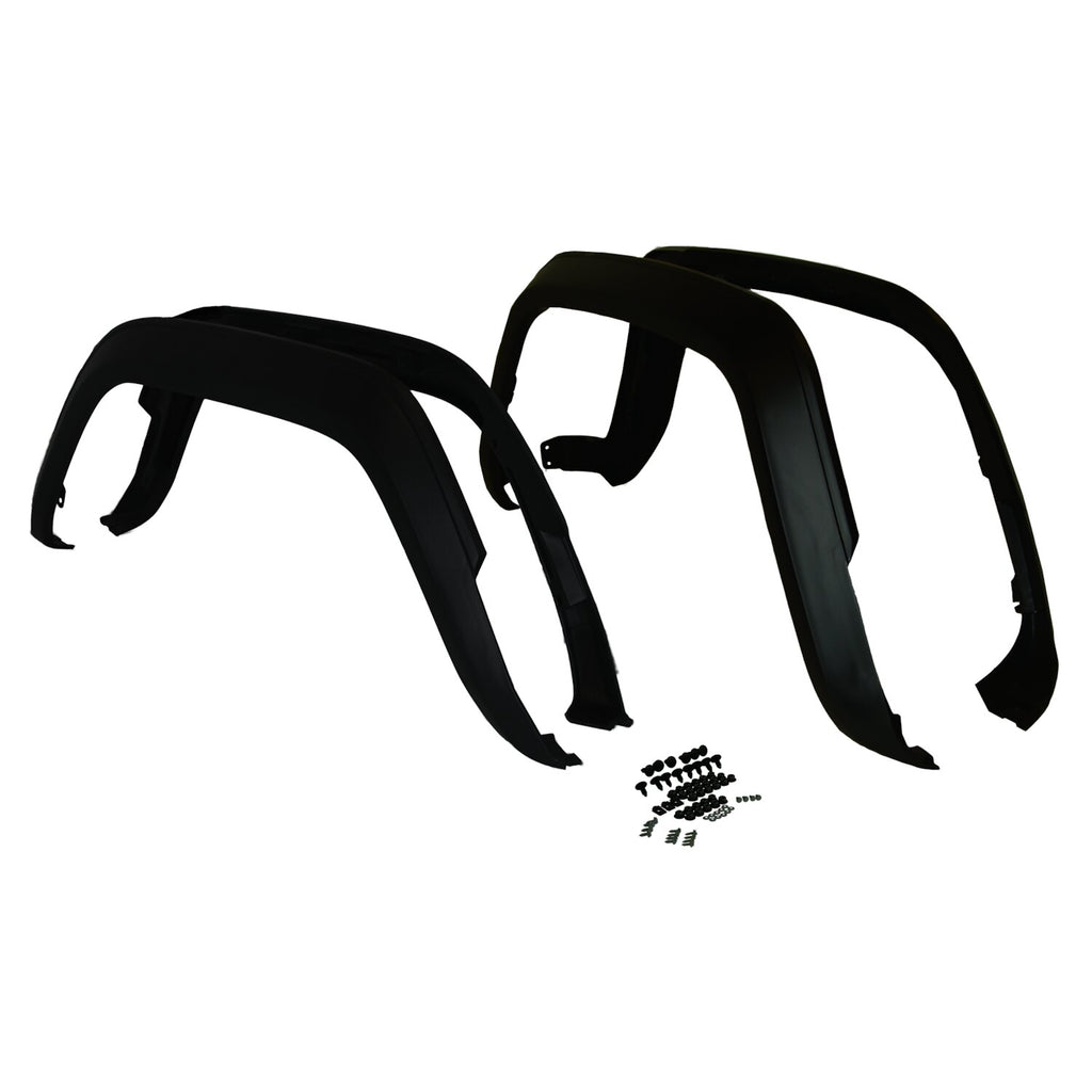 Crown Automotive Jeep Replacement 5AGK 4-Piece Flat Black Fender Flare Kit for 1984-1994 Jeep XJ Cherokee, No Brackets for Select Jeep Cherokee