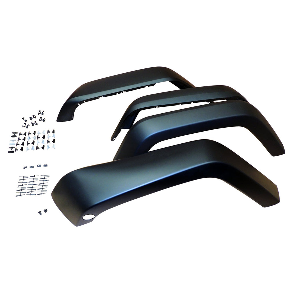 Crown Automotive Jeep Replacement 5KCK Smooth Paintable Fender Flare Kit for 07-18 Jeep JK Wrangler, 4 Flares, Hardware for Select Jeep Wrangler, Jeep Wrangler JK
