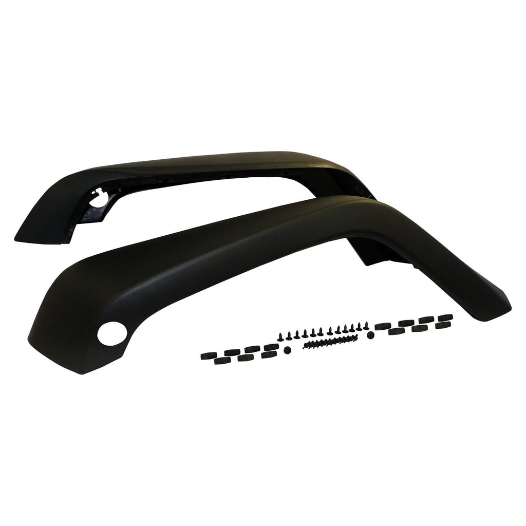 Crown Automotive Jeep Replacement 5KFKFR Front Textured Black Fender Flare Kit for 07-18 JK Wrangler, Incl. Hardware for Select Jeep Wrangler, Jeep Wrangler JK