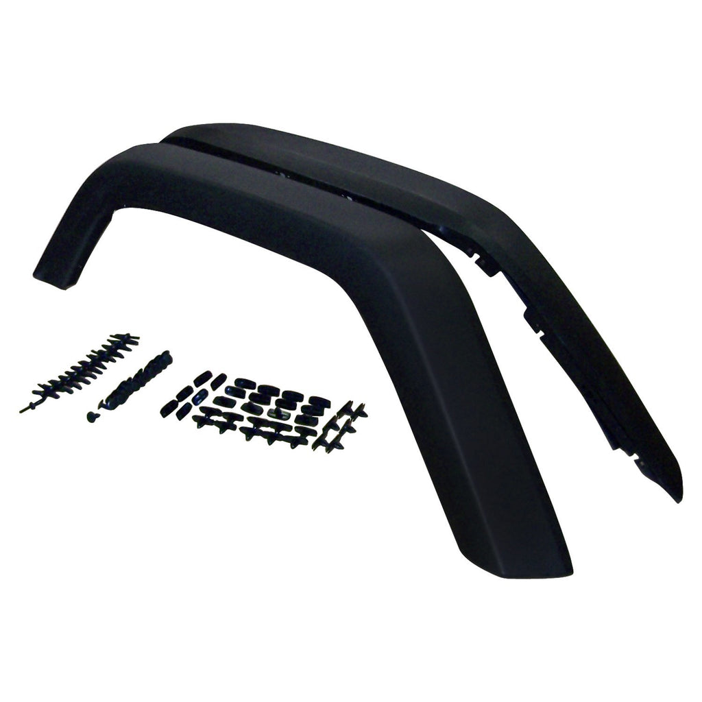 Crown Automotive Jeep Replacement 5KFKRR Rear Textured Black Fender Flare Kit for 07-18 JK Wrangler, Incl. Hardware for Select Jeep Wrangler, Jeep Wrangler JK