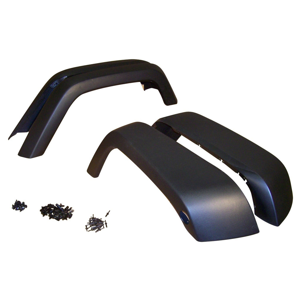 Crown Automotive Jeep Replacement 5KFK Black Textured Fender Flare Kit for 2007-2018 JK Wranglers for Select Jeep Wrangler, Jeep Wrangler JK