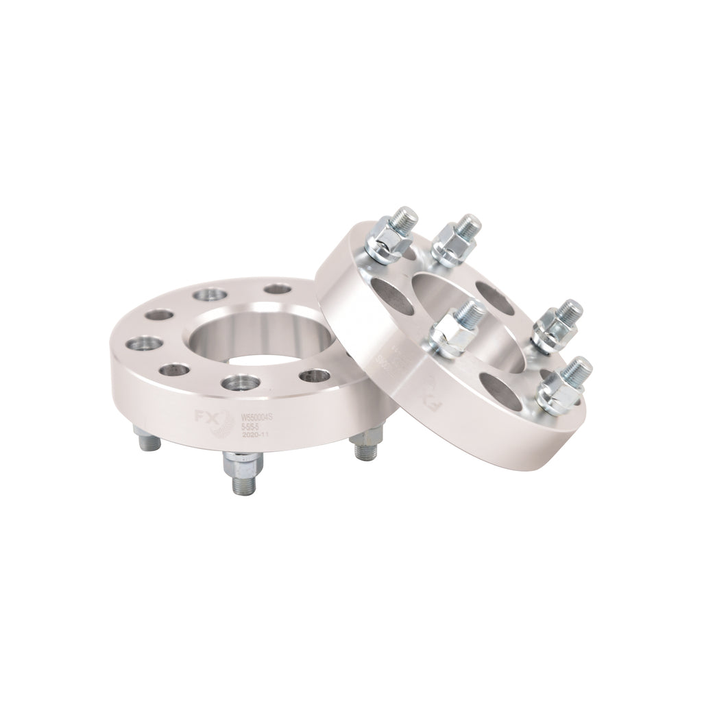 5X127mm5X5.00-In-Bolt-Pattern-1.25-In-Thick-78.10Mm-Hub-Silver-Alum-Set-Of-2