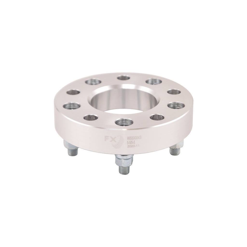 5X127mm5X5.00-In-Bolt-Pattern-1.25-In-Thick-78.10Mm-Hub-Silver-Alum-Set-Of-2