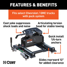 Load image into Gallery viewer, CURT 16668 A16 Sliding 5th Wheel Hitch; 16K; Select Silverado; Sierra; 6.5ft. Bed Puck Syst - Truck Part Superstore