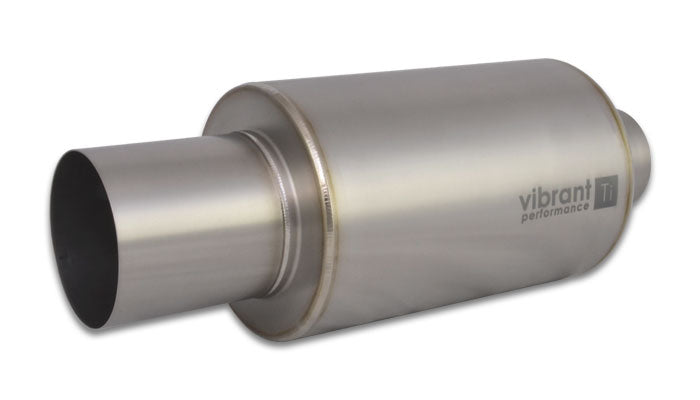 Titanium-Muffler-WStraight-Cut-Natural-Tip-2.5In.-Inlet--2.5In.-Outlet