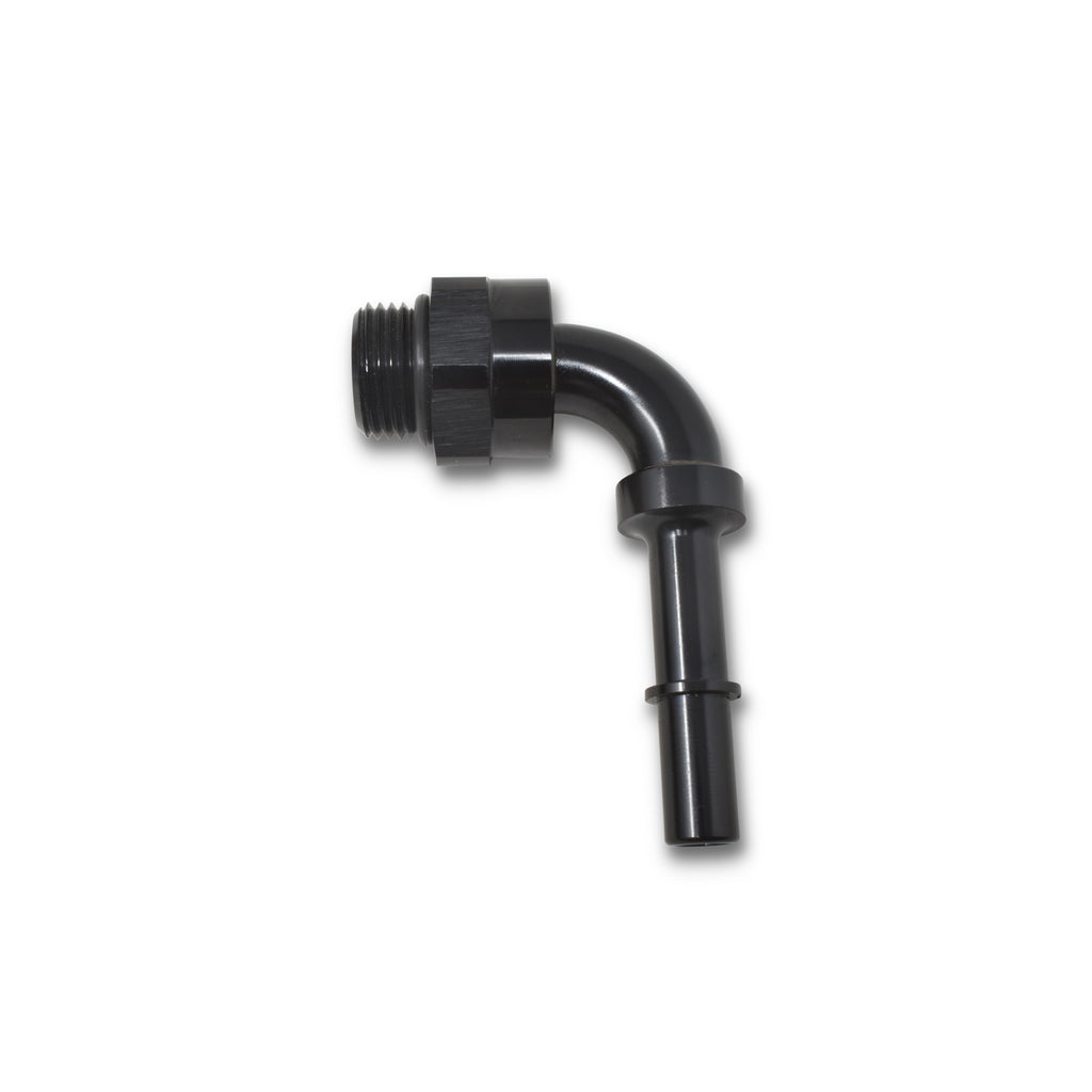 Performance-Adpt-Fitting-38In-Sae-Qck-Dis-Male-To-8-Sae-Port-Male-Swvl-End-90-Deg-Blk-Anod