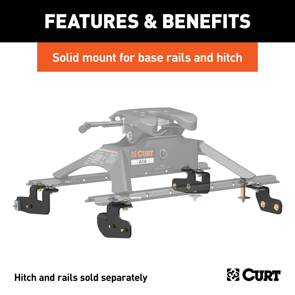 CURT 16427 Custom 5th Wheel Brackets; Select Ram 2500 (Except with 5th Wheel Prep Package) - Truck Part Superstore