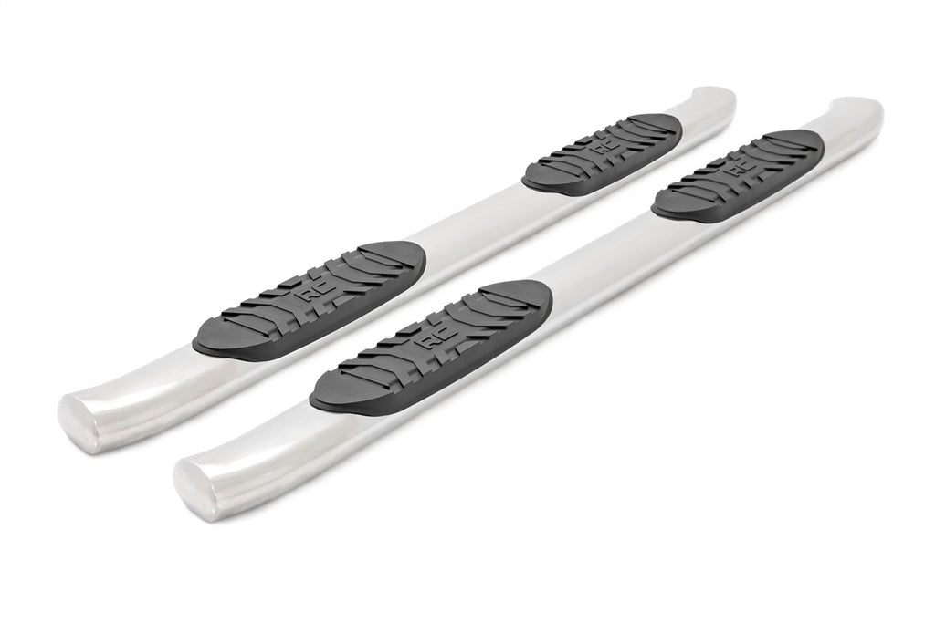 Rough Country 21001S Oval Nerf Step Bar for Select Chevrolet Silverado HD, Chevrolet Silverado HD, GMC Sierra 1500, GMC Sierra HD, GMC Sierra HD