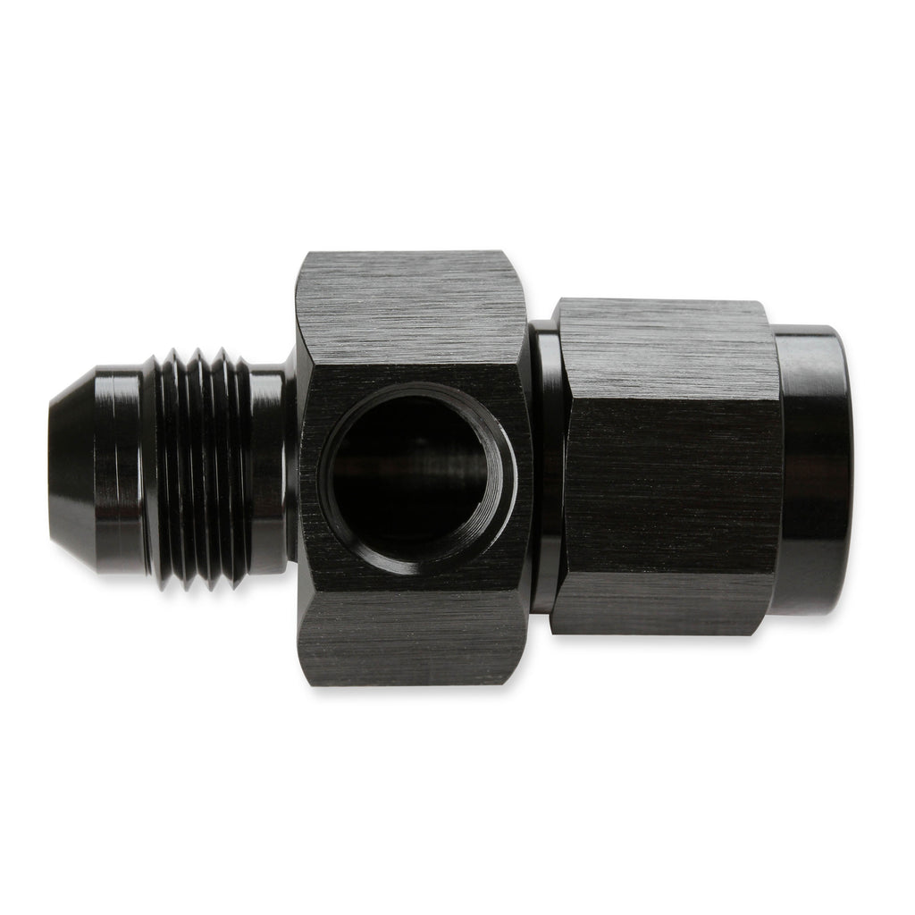 -6-An-Male-To--6-An-Female-Fuel-Pressure-Gauge-Adapter-With-18-Inch-Npt-Port---Black