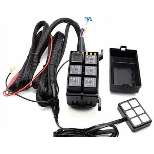 6-Gang-Auxiliary-Switch-Panel-W-Multi-Choice-Button-Pad-Label-Kit