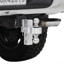 Load image into Gallery viewer, 6-Inch-Adj-Alum-Drop-Hitch-With-Reversible-2-In-And-1-78-In-Steel-Balls.-Load-Rating-Max-6K-Lbs