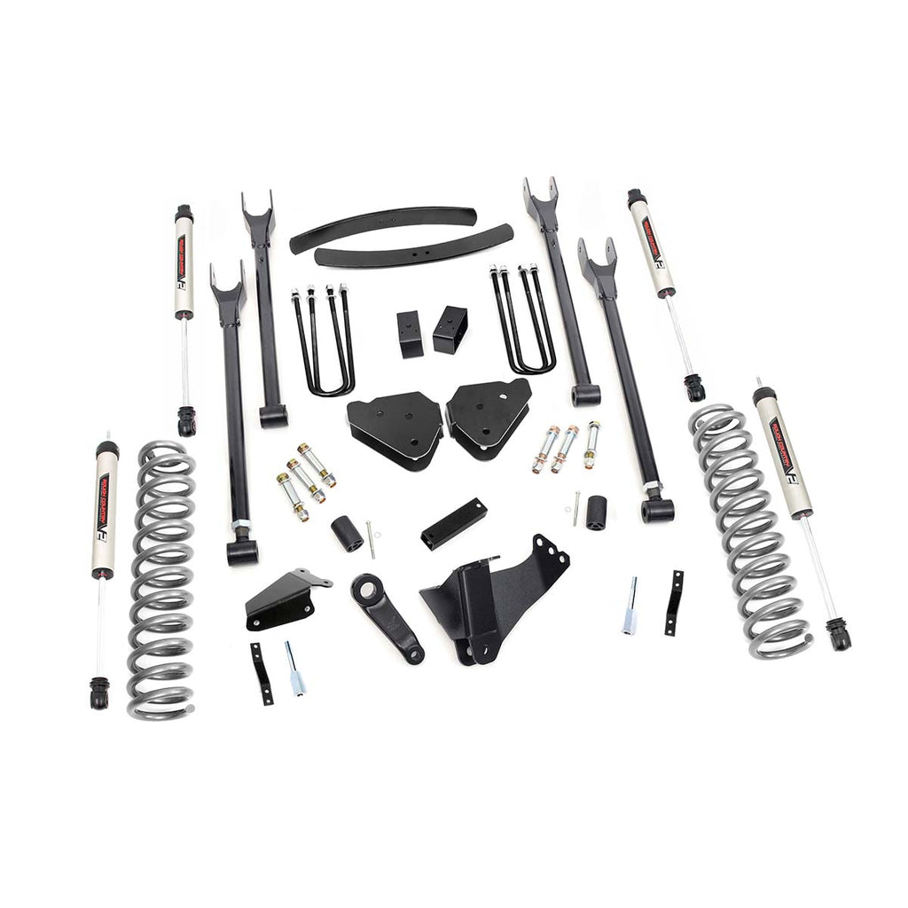 6-Inch-Ford-4-Link-Suspension-Lift-Kit-Rear-Overload-Springs-WV2-Shocks-05-07-F-250350-Diesel-Rough-Country