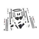 Rough Country 58070 6 Inch Ford 4-Link Suspension Lift Kit Rear Overload Springs w/V2 Shocks 05-07 F-250/350 Diesel