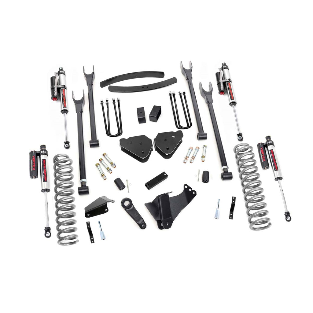 6-Inch-Ford-4-Link-Suspension-Lift-Kit-WVertex-Shocks-05-07-F-250350-Gas-WO-Overloads-Rough-Country