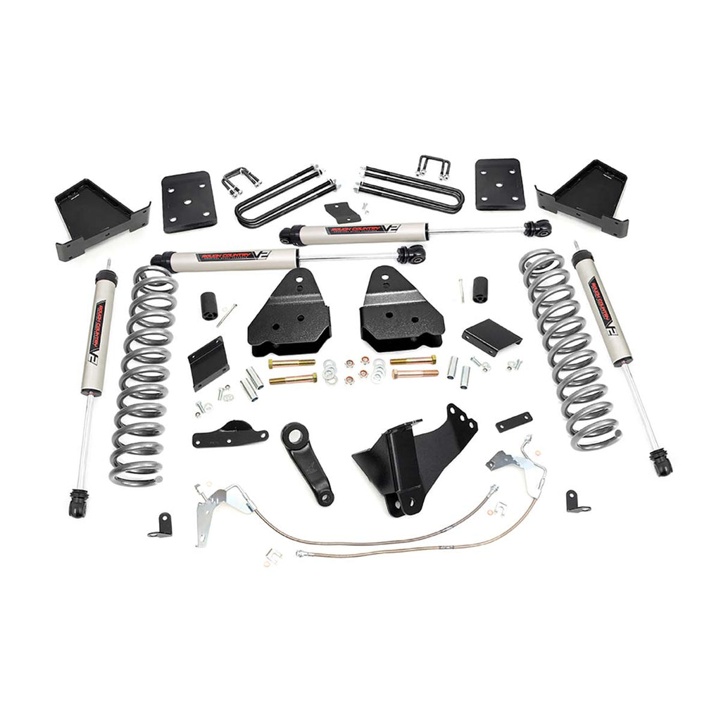 6-Inch-Suspension-Lift-Kit-WV2-Shocks-Gas-No-Overload-Springs-15-16-F-250-4Wd-2015-2016-4Wd-Ford-F-250-Super-Duty-Rough-Country