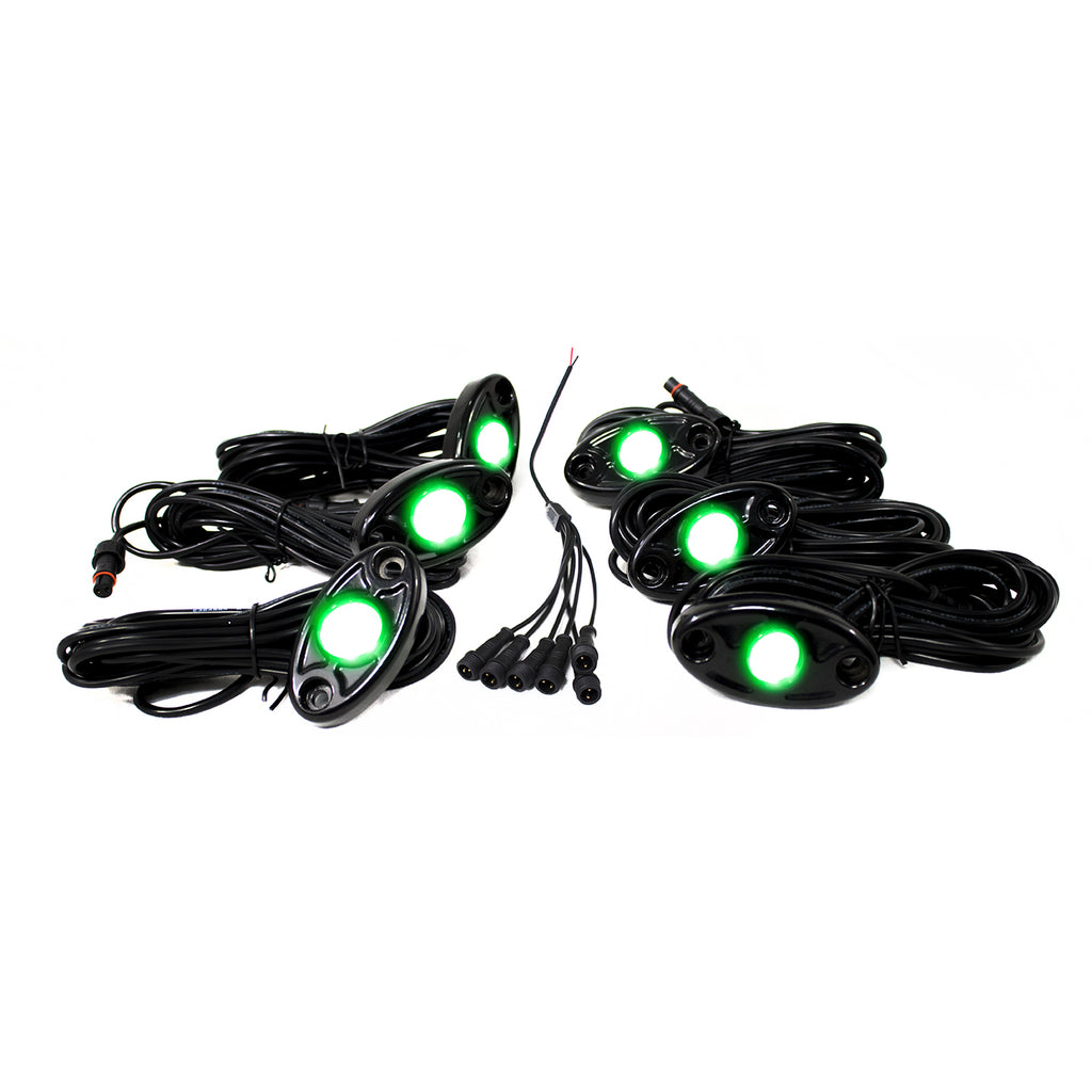 6-Led-Glow-Pod-Kit-W-Brain-Box-Ip68-12V-W-All-Hardware-(Green)