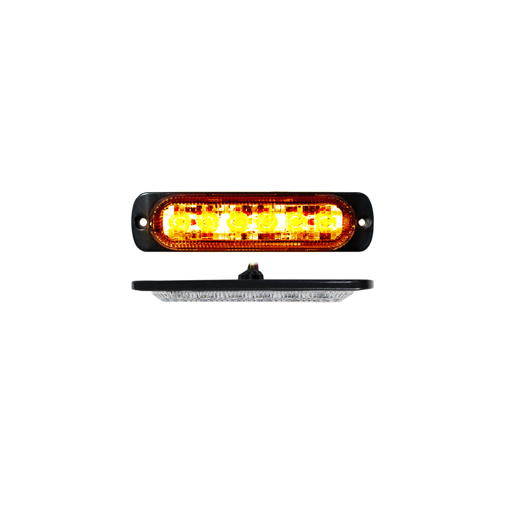 6-Led-Ultra-Slim-Flush-Mount-19-Flash-Pattern-Marker-Strobe-Light-(Amber)