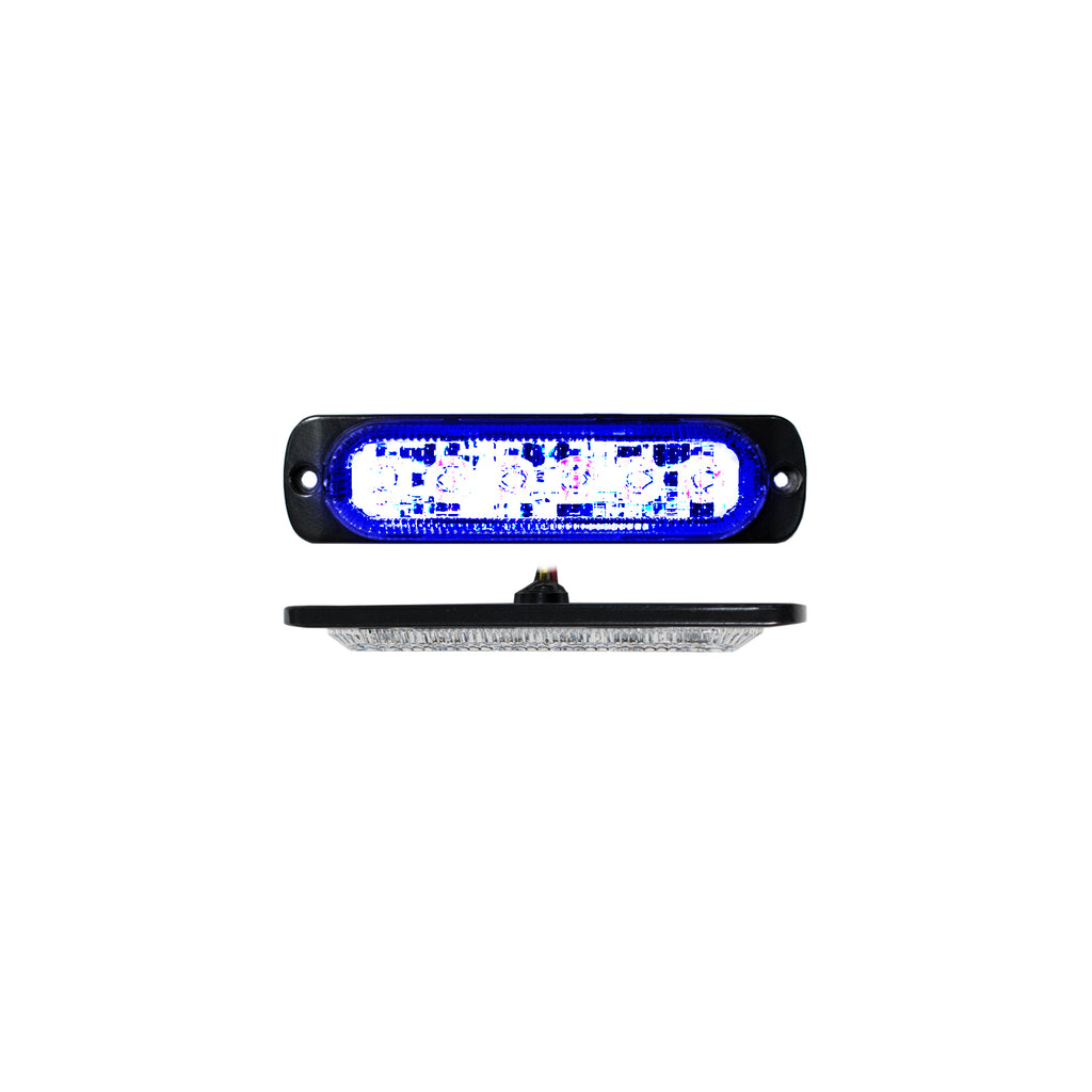 6-Led-Ultra-Slim-Flush-Mount-19-Flash-Pattern-Marker-Strobe-Light-(Blue)